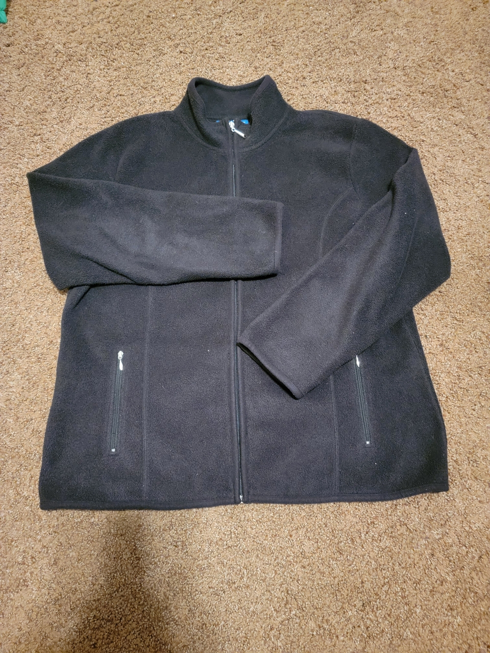 Karen Scott Sport Black Full-Zip Fleece Jacket Size L